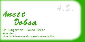 anett dobsa business card